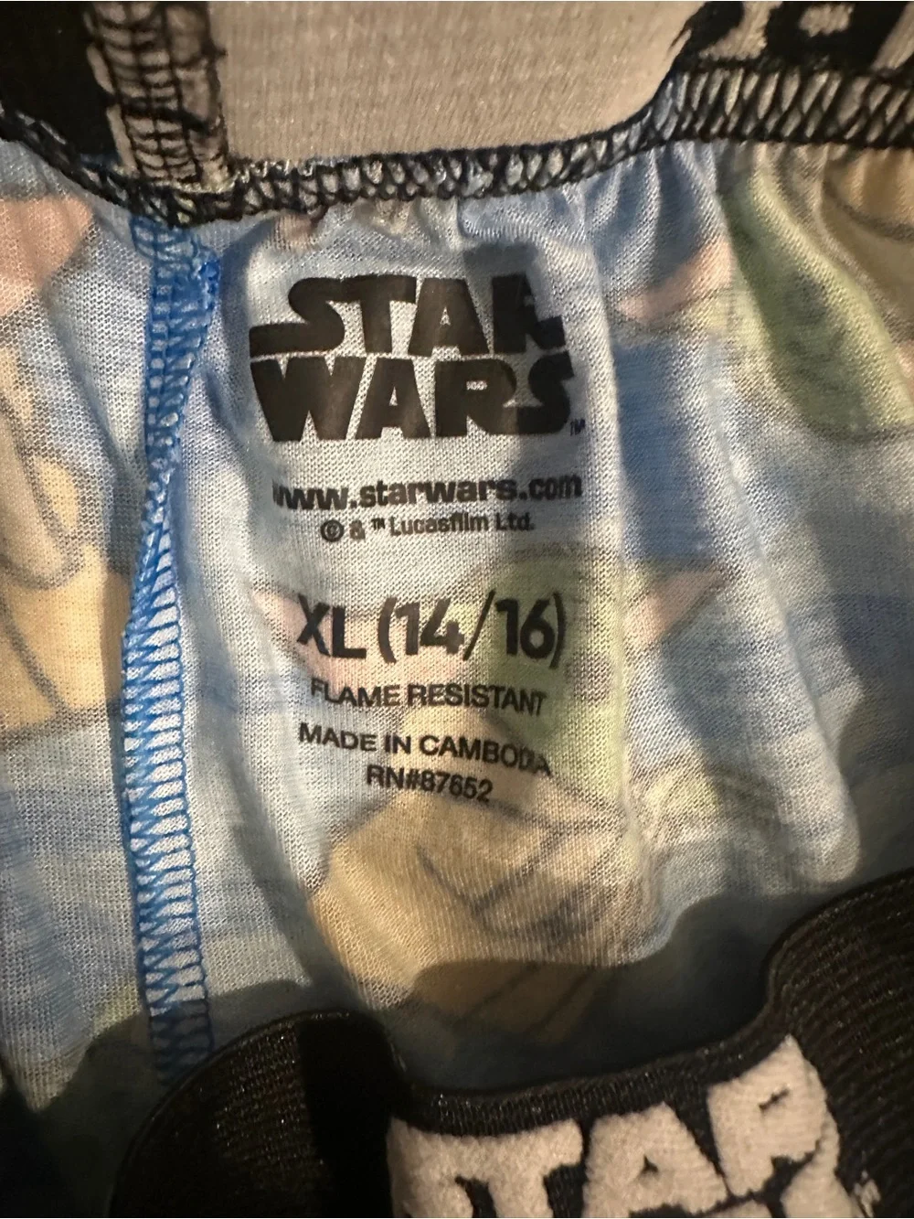 Star Wars Blue Pajama Bottoms with Green Baby Yoda Print